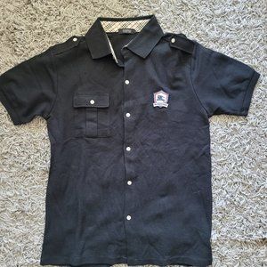 Burberry "black label" full button down polo